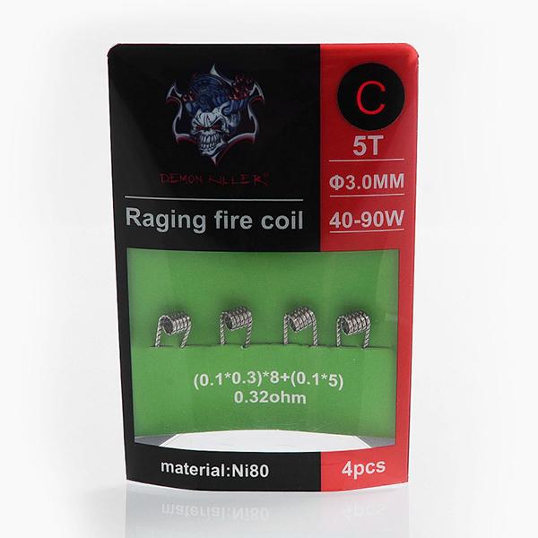Demon Killer Raging Feuer Coil Ni80 Vorgefertigt Heizdraht - 4 Stück / Packung