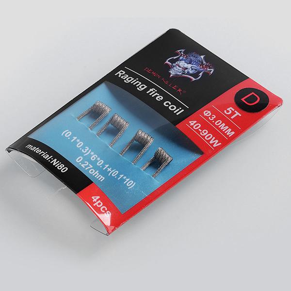 Demon Killer Raging Feuer Coil Ni80 Vorgefertigt Heizdraht - 4 Stück / Packung