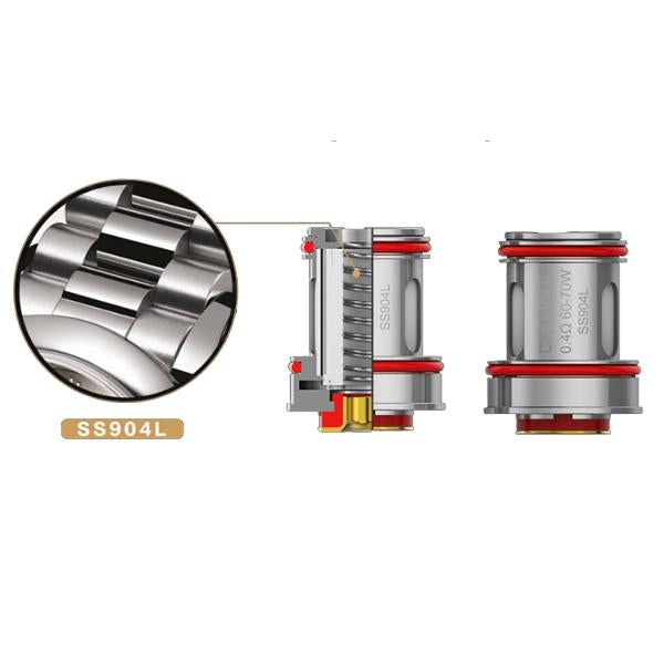 Uwell Crown 4 (IV) Dual SS904L Ersatz Coil Verdampferkopf (4 Stück / Packung)
